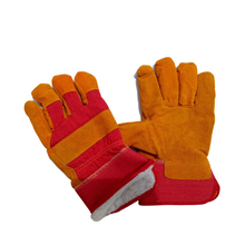 Insulated cow split leather glove cold proof