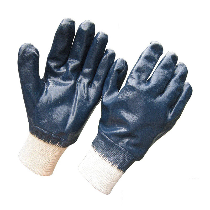 Jersey liner double dipped blue Nitrile gloves HCN420 