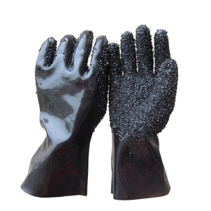 Black PVC glove with rough chips HPV904