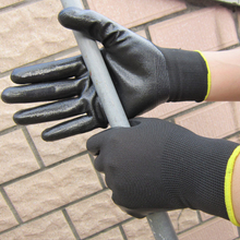 13 gauge black nitrile coated glove HNN339