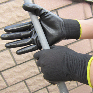 13 gauge black nitrile coated glove HNN339